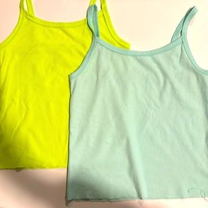 2 bright colored tank tops